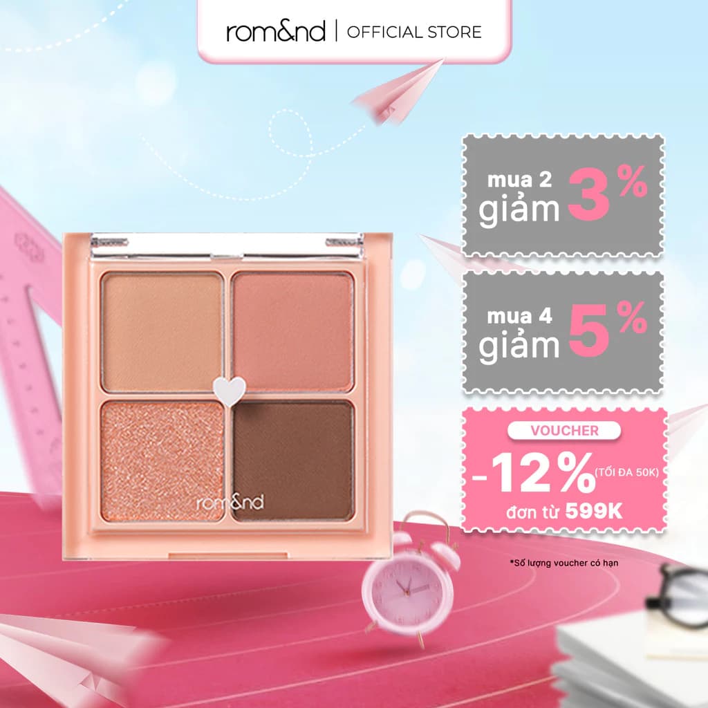 [SVIP] Bảng màu mắt lấp lánh 4 ô Hàn Quốc Romand Better Than Eyes 6.5g