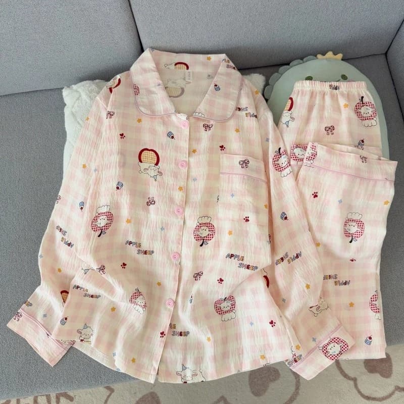 Bộ Đồ Ngủ Nữ Bộ Đồ Ngủ Mùa Xuân Thu Dài Tay Đồ Người Phụ Nữ Hoạt Hình Mặc Nhà Dễ Thương Mặc Ngủ