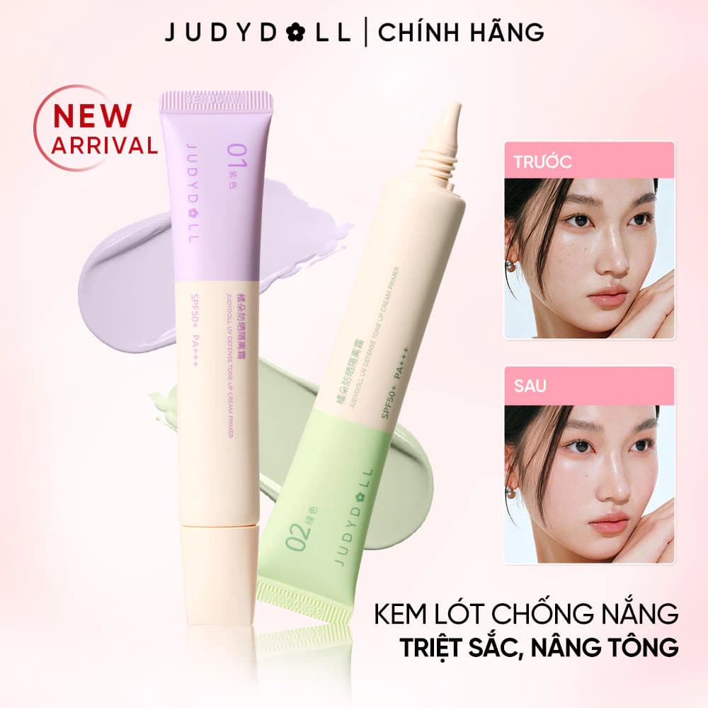 [NEW] JUDYDOLL Kem Lót Chống Nắng UV Defense Tone Up Cream Nâng tông Triệt sắc Dưỡng ẩm SPF50+ PA+++ 20/40g