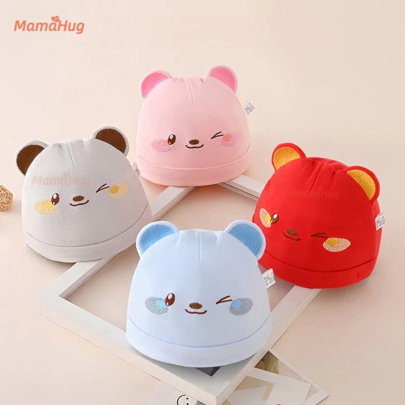 Mũ Beanie Bé Dễ Thương Cho Trẻ Sơ Sinh Bé Trai Bé Gái Cotton Nguyên Chất Hai Lớp Mỏng Liền Mạch Đầu Lâu Mũ Cho Mùa Xuân, Mùa Thu Mềm Mại Thoáng Khí Mũ Bệnh Viện Cho Bé Phụ Kiện Mũ Nón