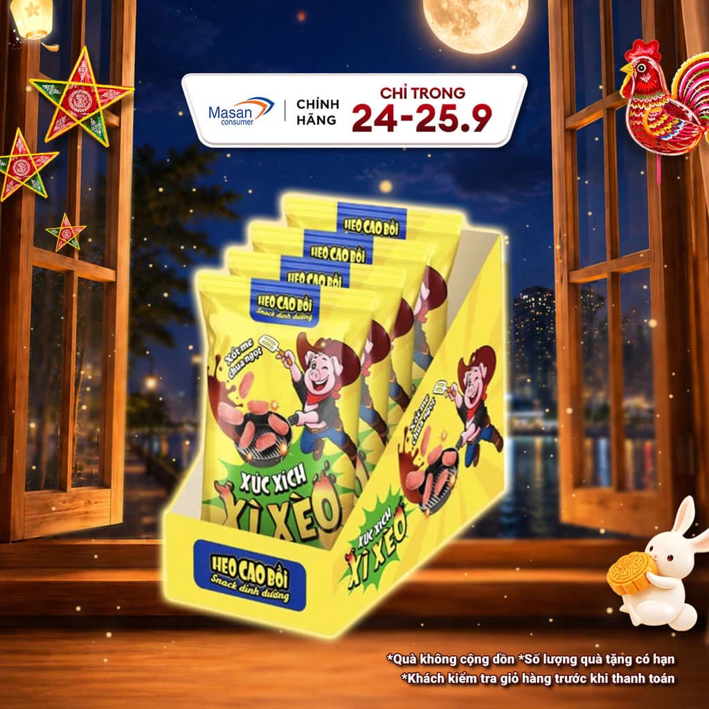 [Chọn loại] Hộp Xúc xích Xì Xèo Heo Cao Bồi 38 g x 10 gói