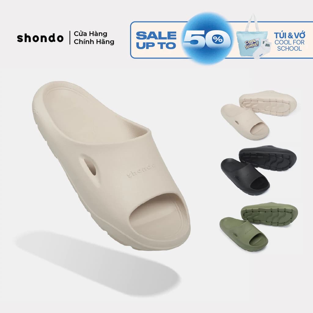 Dép Bánh Mì Nam Nữ Trendy 6 Nhựa Đúc Shondo Nhiều Màu