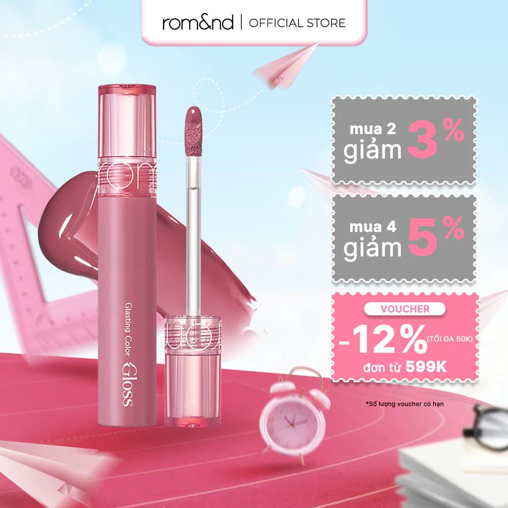 [LIVE] Son tint bóng Romand Glasting Color Gloss