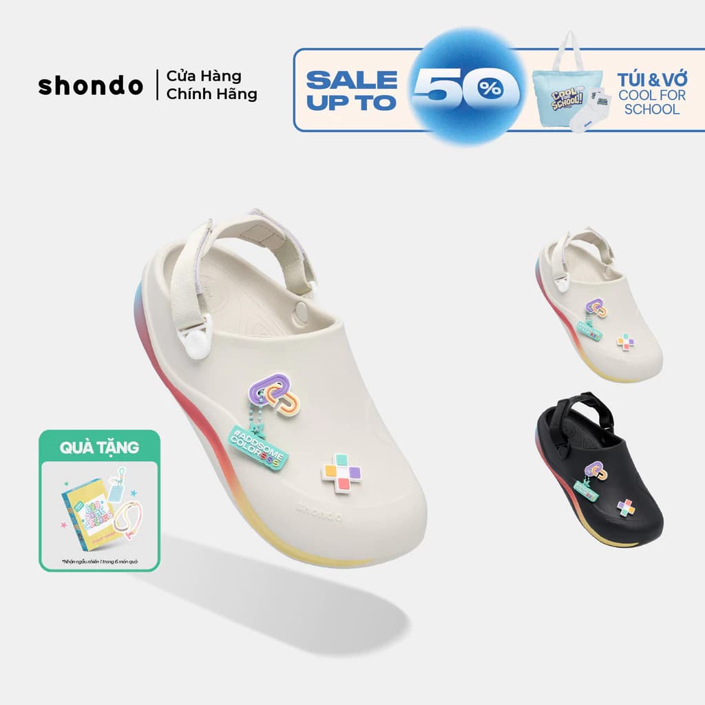 Dép Sục Nam Nữ Shondo Suke Pride Nhựa Đúc Cầu Vồng Lục Sắc Nhiều Màu