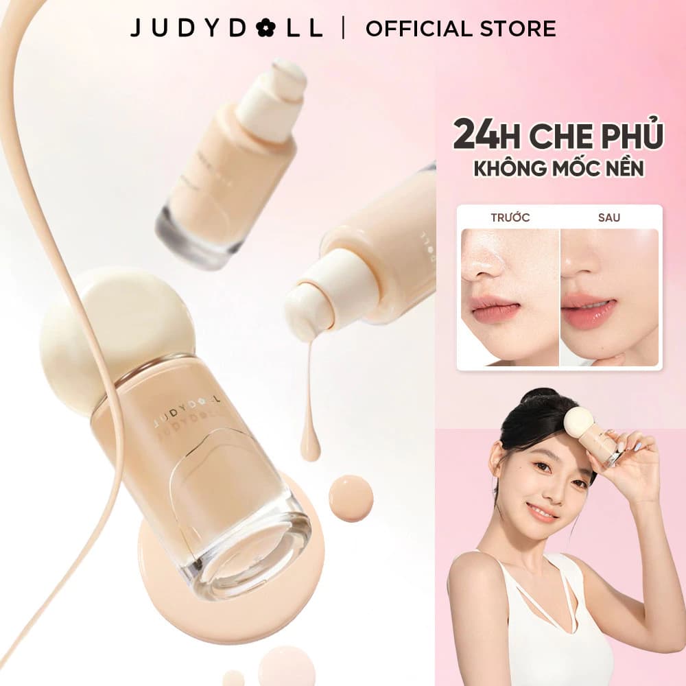 Kem Nền JUDYDOLL Cloud Touch Foundation Mỏng nhẹ Không mốc nền Chống nước Chống lem Lâu trôi 30ml