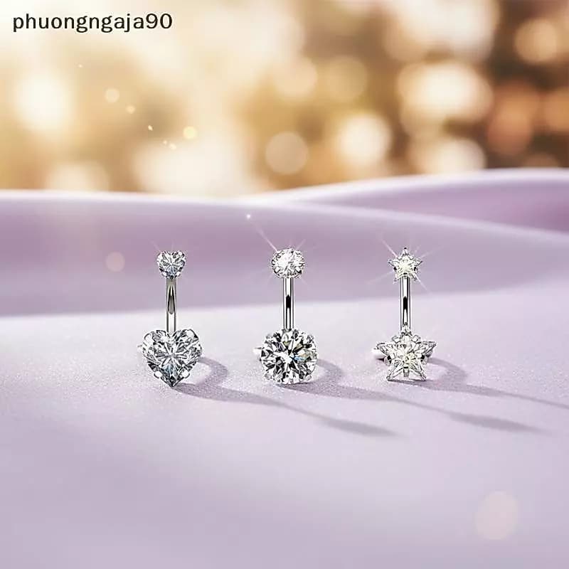 Sexy bụng rốn xuyên thép không gỉ thời trang Tim bụng nút Vòng cho phụ nữ cô gái bụng piercing vòng cơ thể đồ trang sức