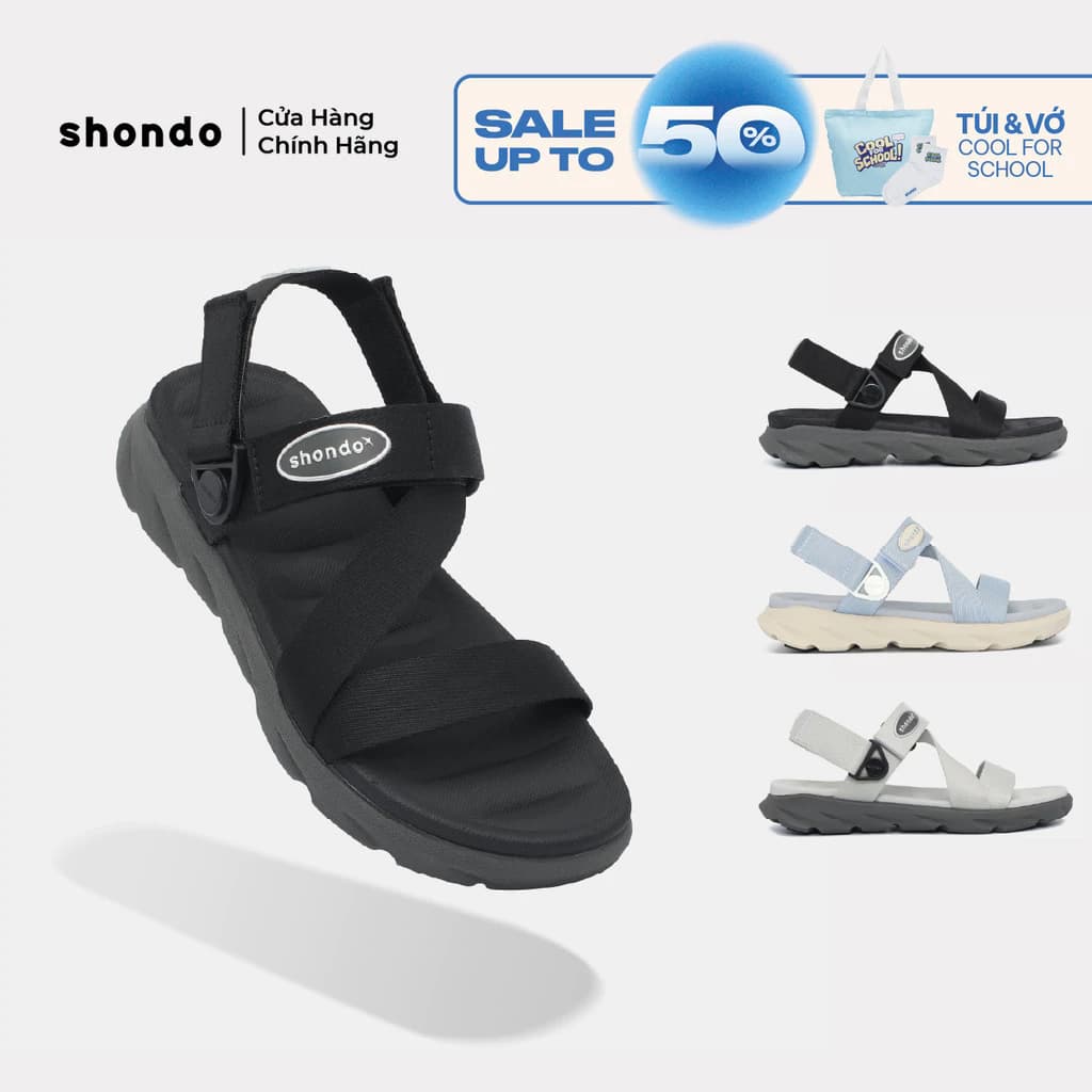 Giày Sandal Nam Nữ F6S Thoải Mái, Nhẹ Êm Xoay Shondo Nhiều Màu