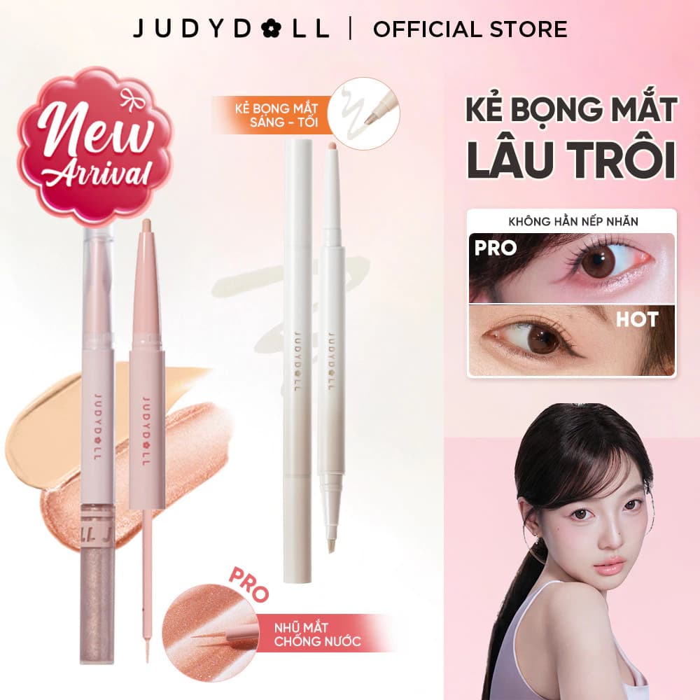 [MỚI] Bút Vẽ Bọng Mắt Hai Đầu JUDYDOLL Under Eye Liner Bắt sáng Highlight Chống lem Lâu Trôi 0.3ml