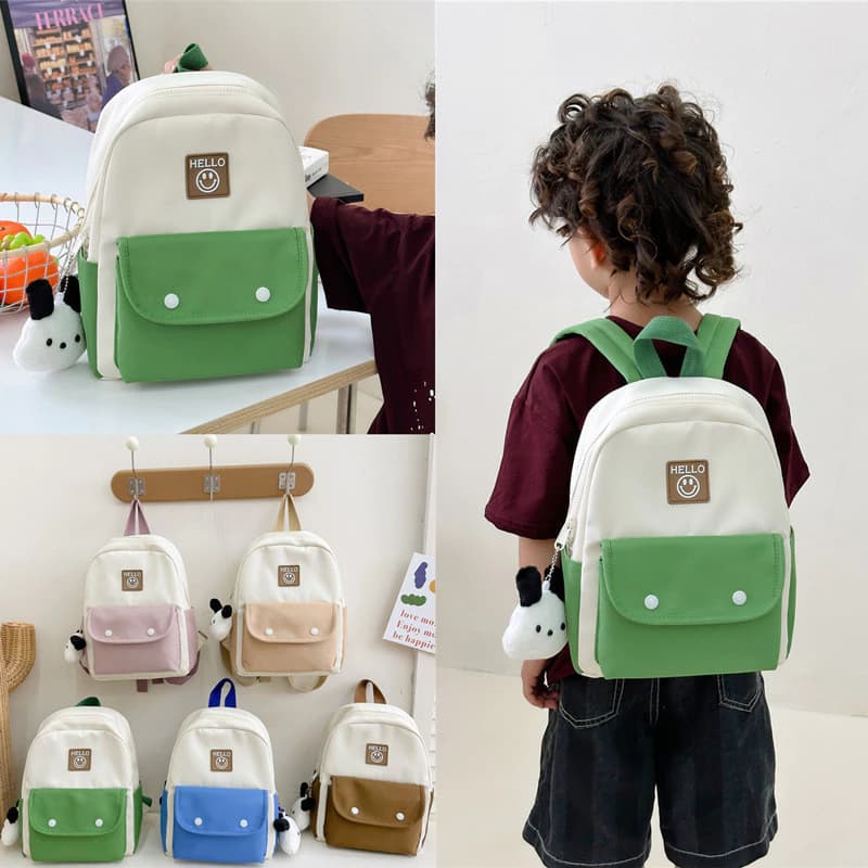 Trẻ em Trẻ em Mẫu giáo Schoolbags Bé trai Bé gái Ba lô hai dây màu trơn Ba lô giảm gánh nặng Túi đi học trẻ em
