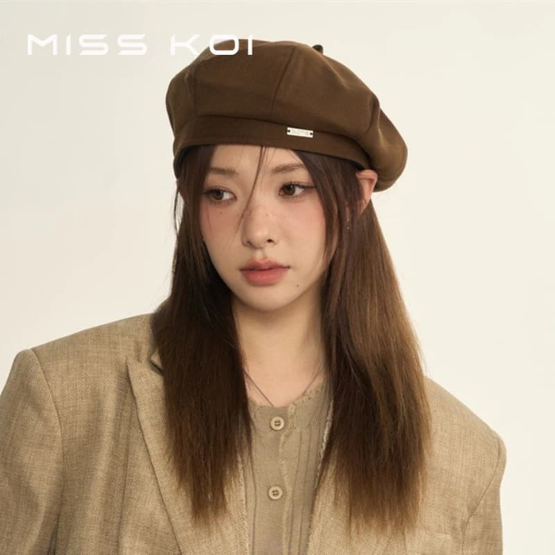 MISSKOI Thu Đông Len Thời Trang Phong Cách Anh Quốc Mũ Nồi Retro Phù Hợp Với Mặt Mũ Họa Sĩ Nhỏ