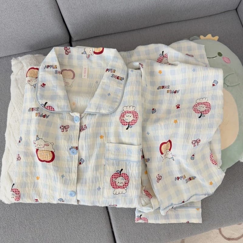 Bộ Đồ Ngủ Nữ Bộ Đồ Ngủ Mùa Xuân Thu Dài Tay Đồ Người Phụ Nữ Hoạt Hình Mặc Nhà Dễ Thương Mặc Ngủ