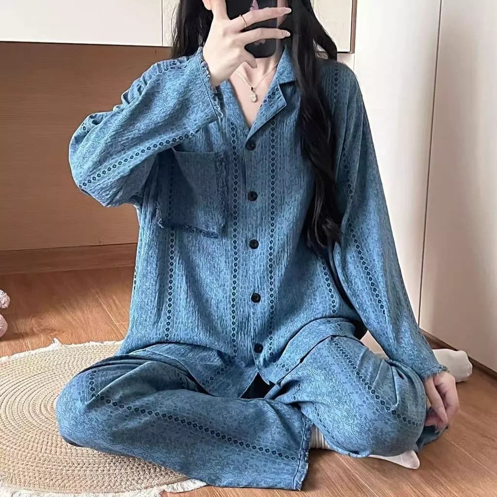Bộ Đồ Ngủ Nữ Dài Tay Mùa Xuân Thu, Họa Tiết Hoạt Hình Dễ Thương, Phù Hợp Mặc Ở Nhà