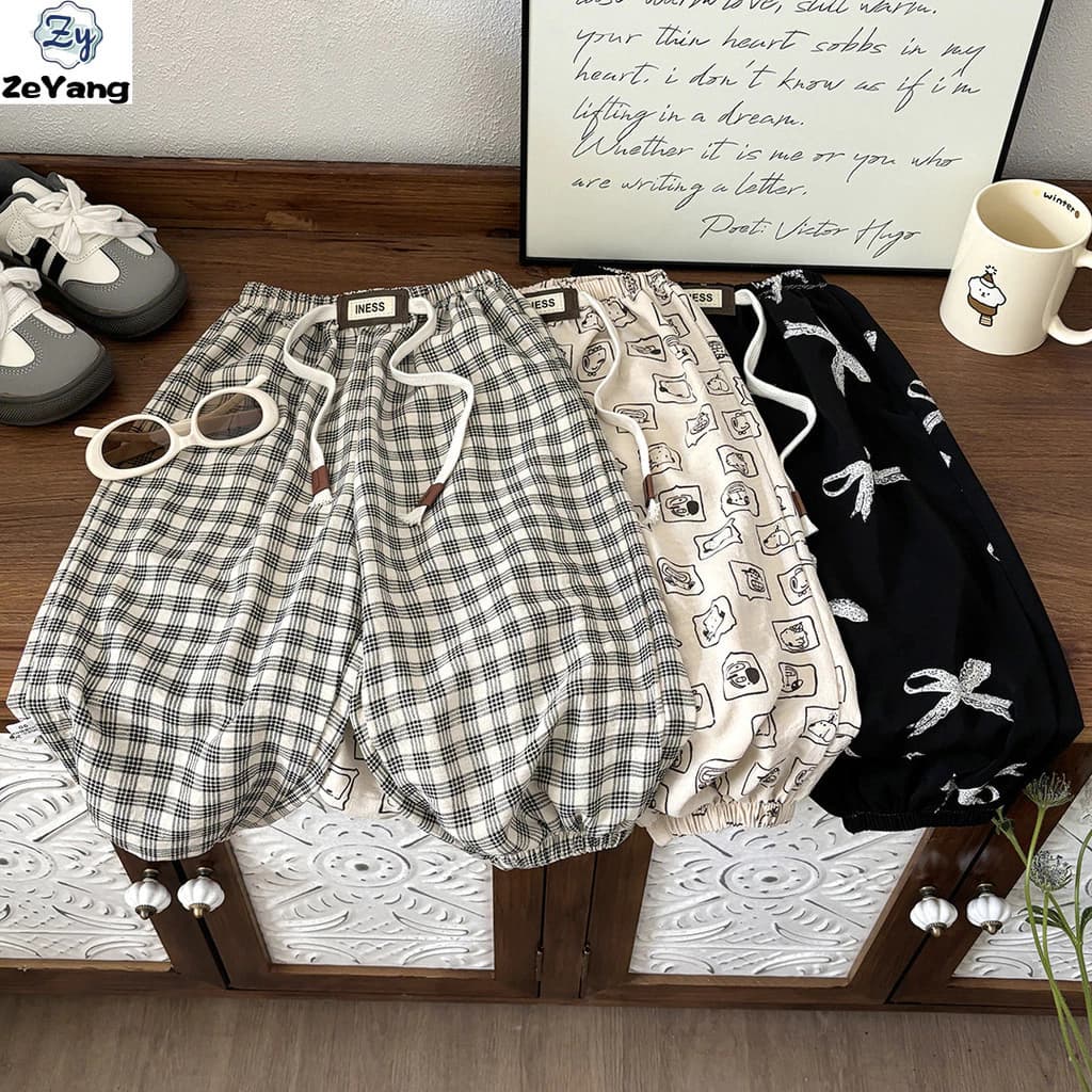 [ZY] 70-140 Hàng có sẵn Quần thông thường cho trẻ em Quần chống muỗi thoáng khí Quần ở nhà cho bé Pyjama phù hợp dài Thời trang áo trẻ em Vận chuyển nhanh