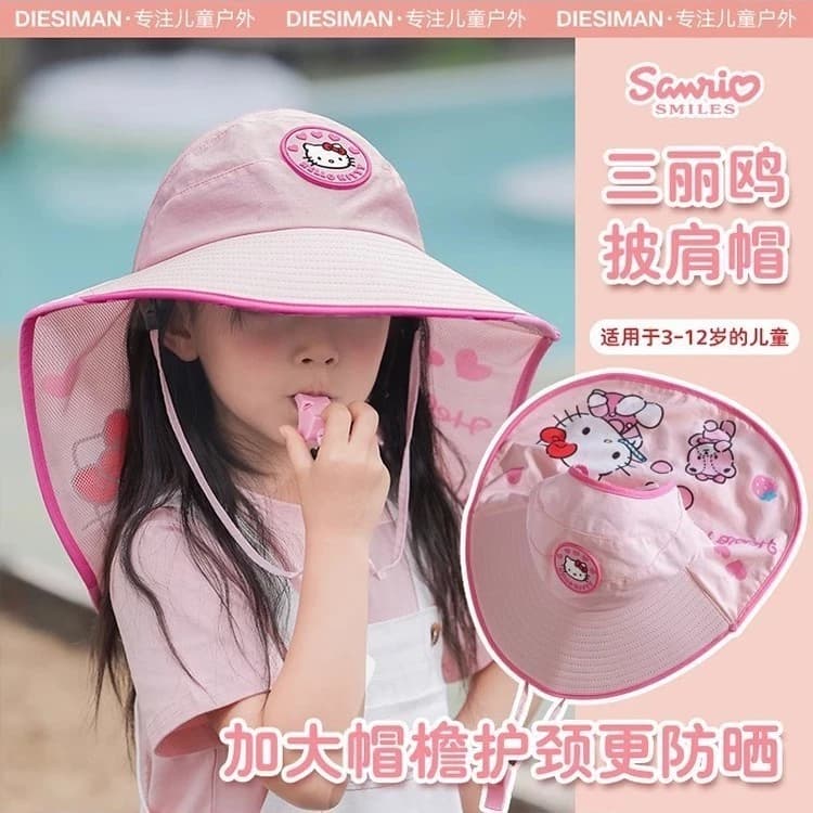 Mũ chống nắng cho học sinh tiểu học, Mũ ngư dân mùa hè cho bé gái   mũ chống nắng không mũ, phù hợp cho Bé 3-12 Tuổi