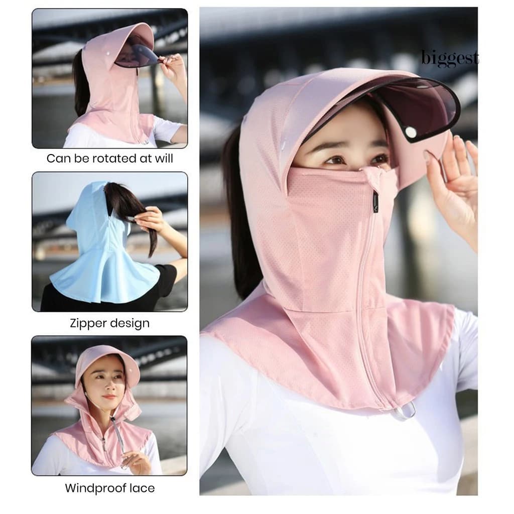 Mũ Chống Nắng Che Phủ Toàn Diện Chống Tia Cực Tím Bảo Vệ Cổ Và Mặt Dành Cho Bạn Nữ khẩu trang che kín mặt