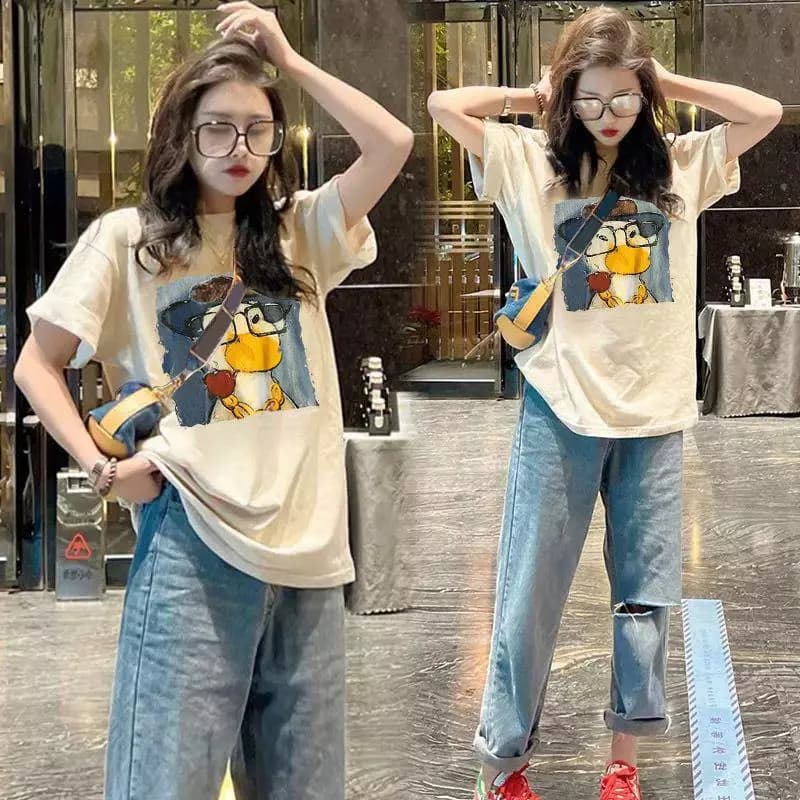 Áo thun nam nữ VIT DUCK, tay lỡ form rộng in hình đa dạng, áo thun unisex, thời trang hot mùa hè Cổ Tròn