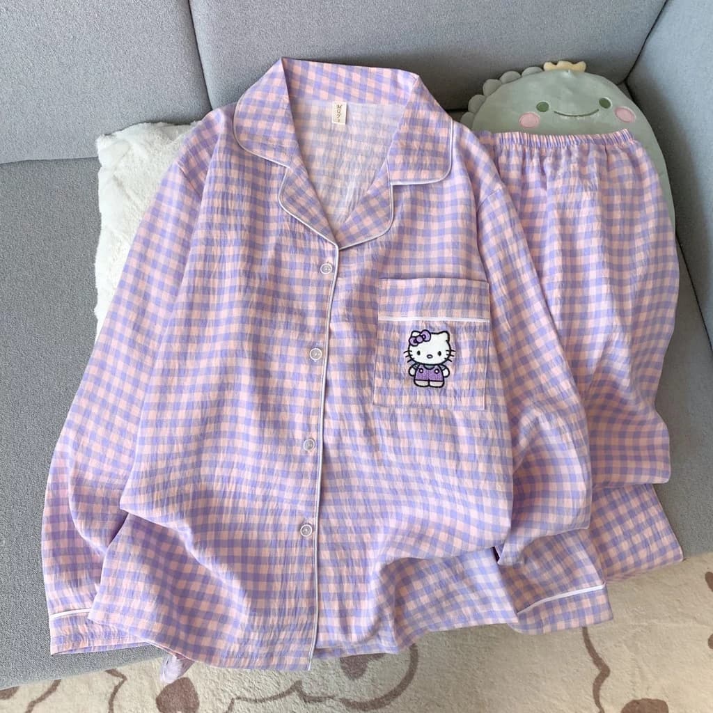 Pijama Đồ ngủ nữ Thoải mái mềm mại bộ dài tay Thời trang Ngọt ngào dễ thương đồ mặc nhà Pyjama 8951
