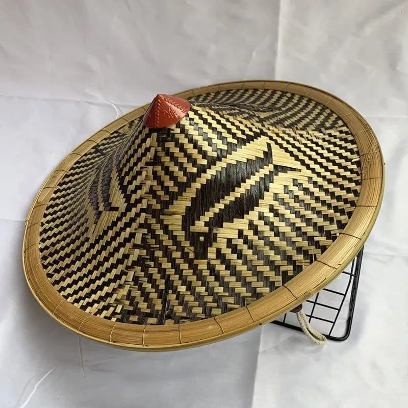 Tre Dệt Đỏ Mũ Quân Đội Mũ Dệt Tay Mũ Cá Che Nắng Ngoài Trời Mũ Câu Cá Nam Sân Khấu Hiệu Suất Đạo Cụ Mũ Trang Trí