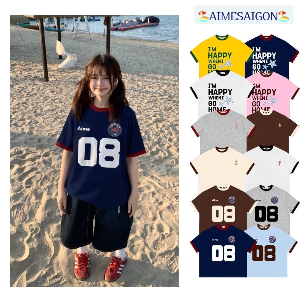 A5 Aimesaigon Áo Thun Big Boxy Local Brand Form Rộng Tay Ngắn Cotton 250gsm "PHỐI TAY 3 MẪU " Nam Nữ Unisex Mùa Hè