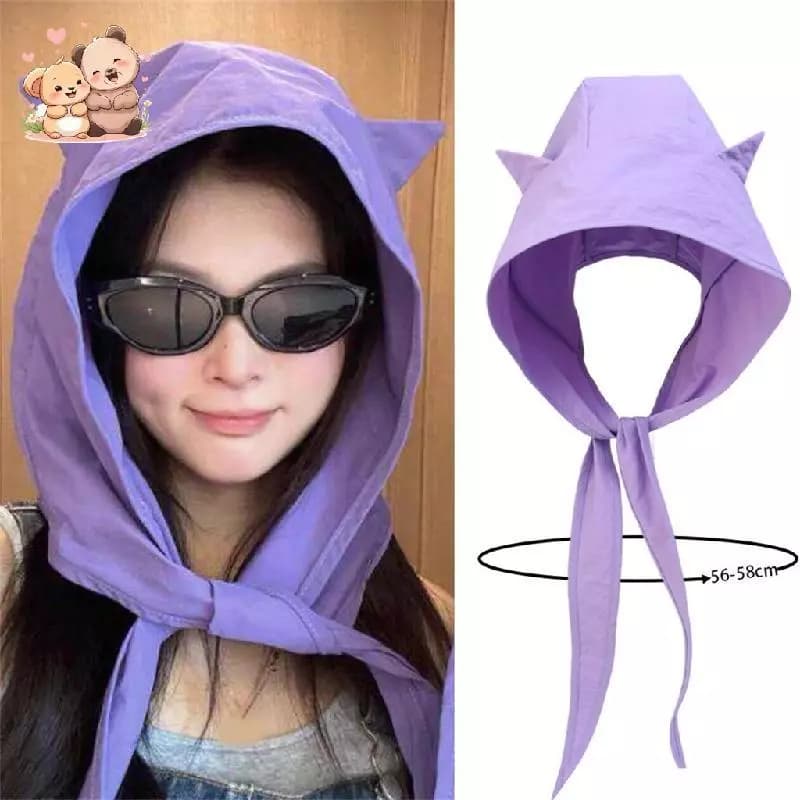 Dễ Thương Quỷ Góc Mùa Hè lõm Hình Nhanh Khô Mỏng Khăn Trùm Đầu Mũ Dây Đeo Đầu Lớn Tuần Hoàn Người Cá