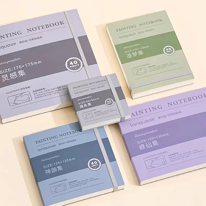 40 tờ Sketchbook có thể xé được 250gsm Giấy màu nước Máy tính xách tay Mini cho Acrylic Marke Gouache