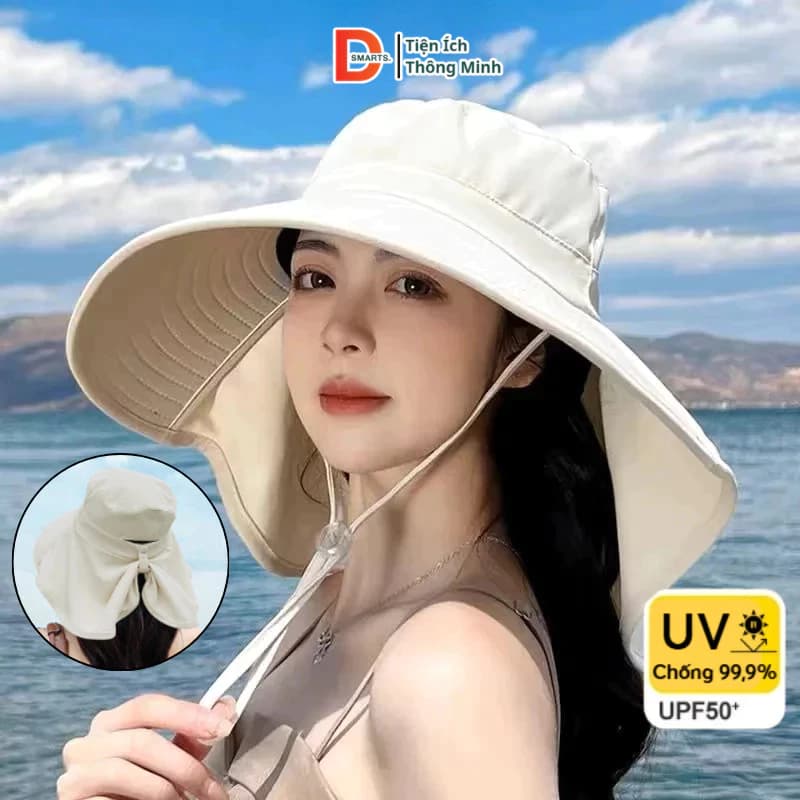 Mũ Chống Nắng Rộng Vành Dsmarts Chắn Gáy Mẫu Mới, Chống Tia UV, Nón Trùm Đầu Che Nắng Gấp Gọn 2026
