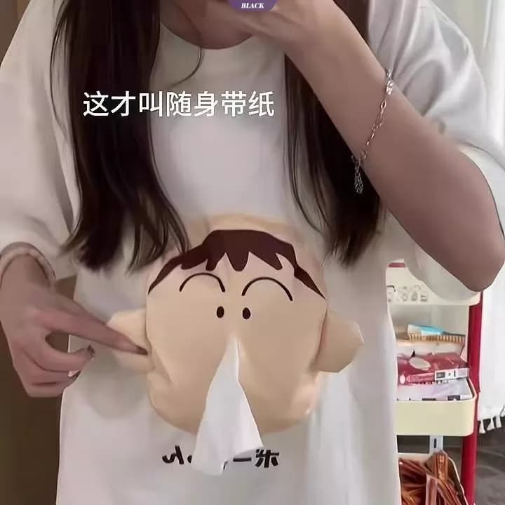 Áo Ngắn Tay In Hình Hoạt Hình Dumbass và Khăn Giấy Thiết Kế Sáng Tạo - Phù Hợp Mùa Hè