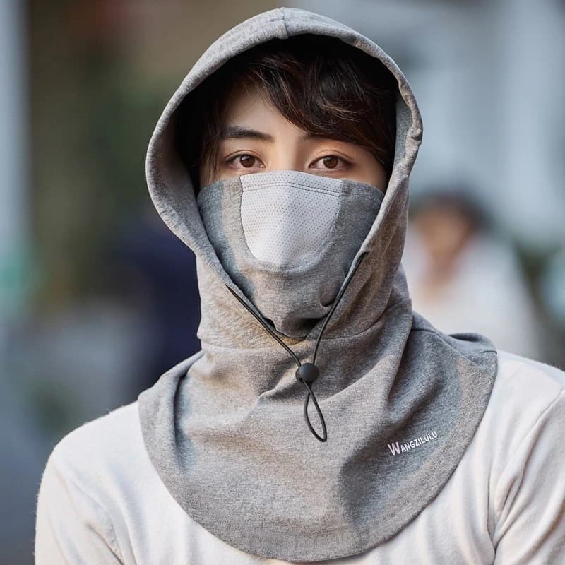 Mũ trùm đầu kèm mặt nạ phong cách Ninja chống nắng cho nam nữ đi xe
