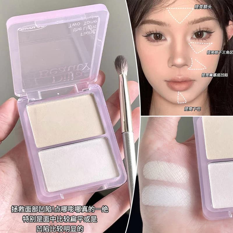 DIJIA DIJIA Matte High Gloss Powder Contouring All-in-One Plate Shadow Facial Brightening Trầm cảm Blush Plate Hai màu