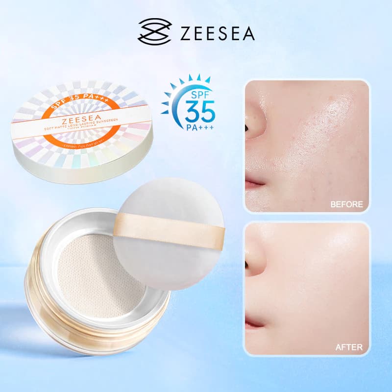 Kem chống nắng ZEESEA Loose Powder SPF 35 PA + + + - Kiểm soát dầu, chống nắng, chống thấm nước, lâu trôi. Hoàn hảo cho làn da mịn màng, rạng rỡ. Bột trắng Wink.