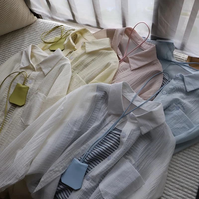 ✨ ÁO SƠ MI MỎNG NHẸ DÀI TAY – PHONG CÁCH HÀN QUỐC ✨