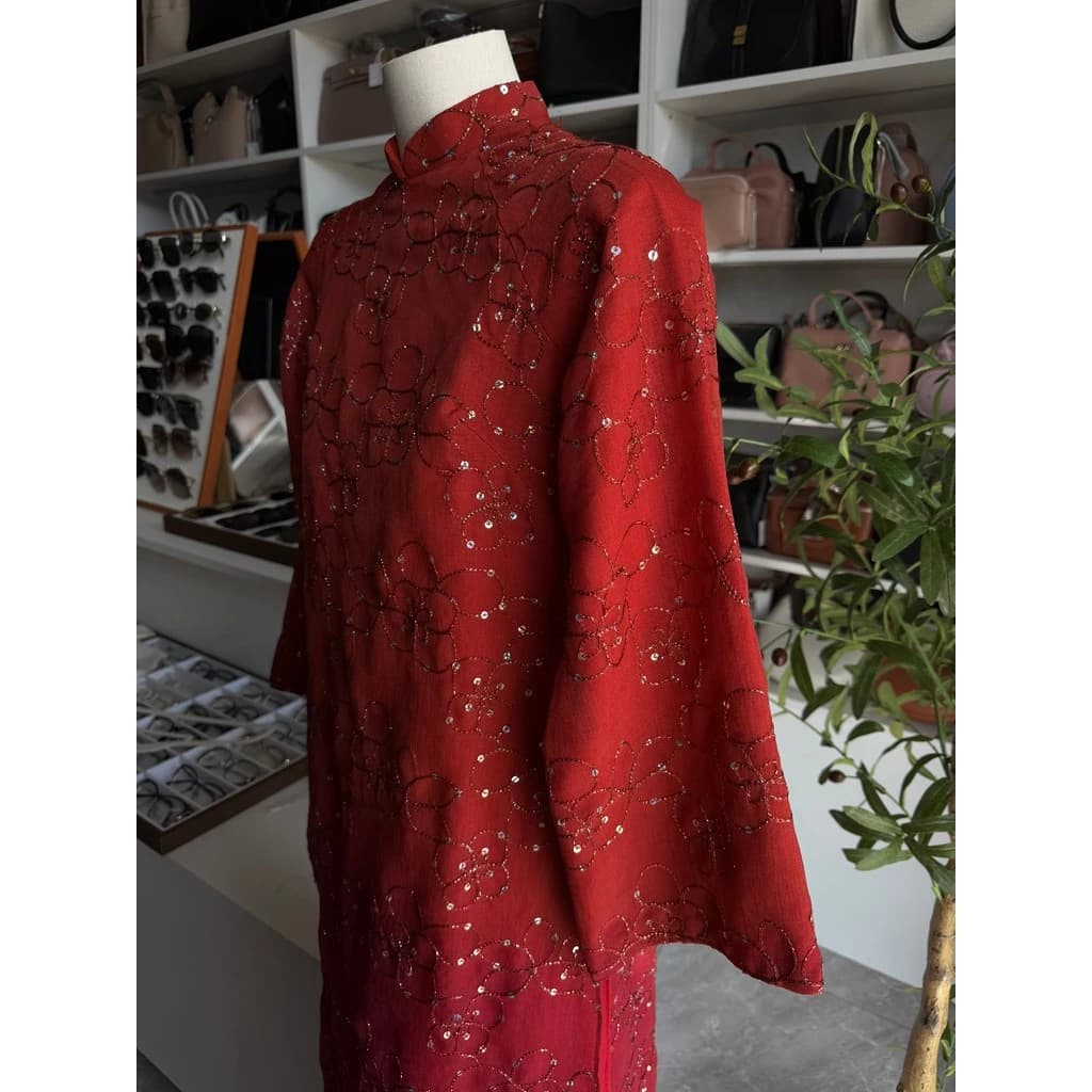 Áo dài ren kim tuyến (Chưa bao gồm quần)