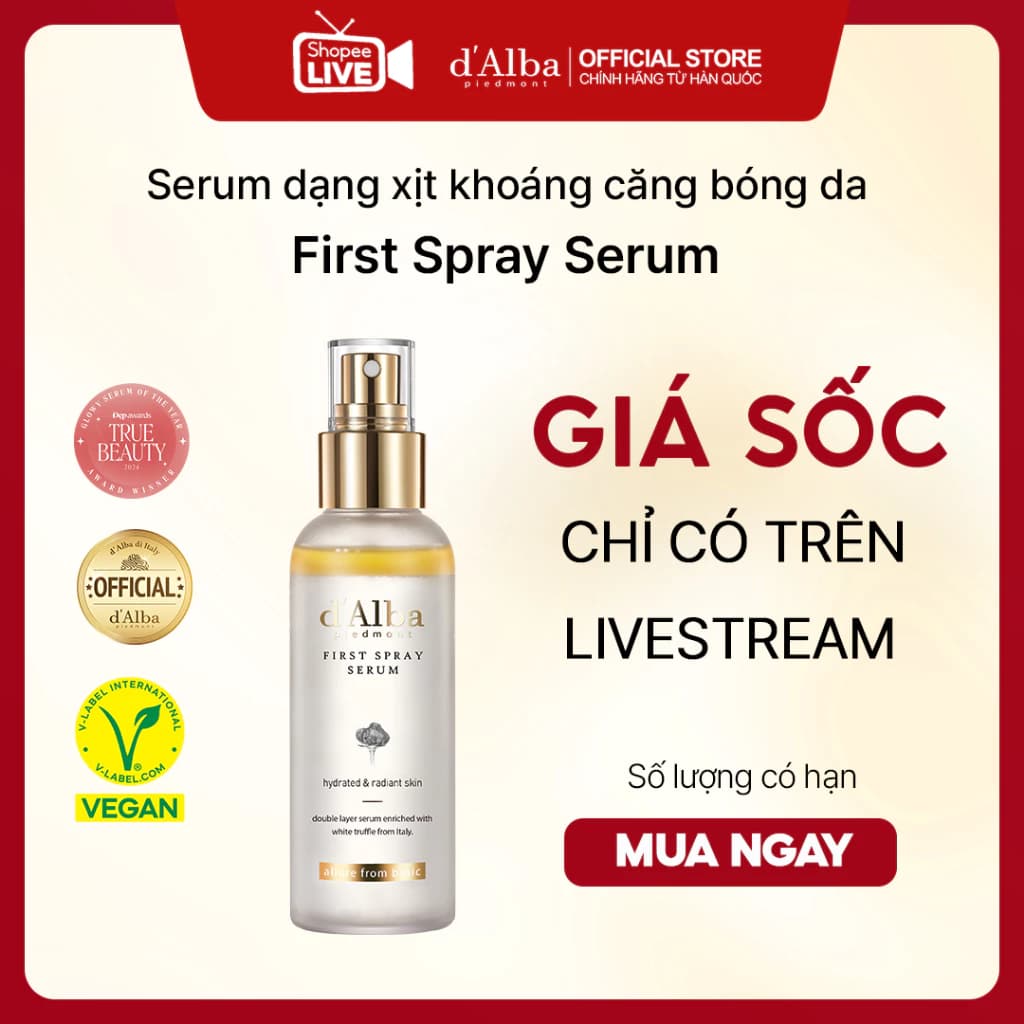 [Live] Serum dạng xịt d'Alba  First Spray Serum 100ml