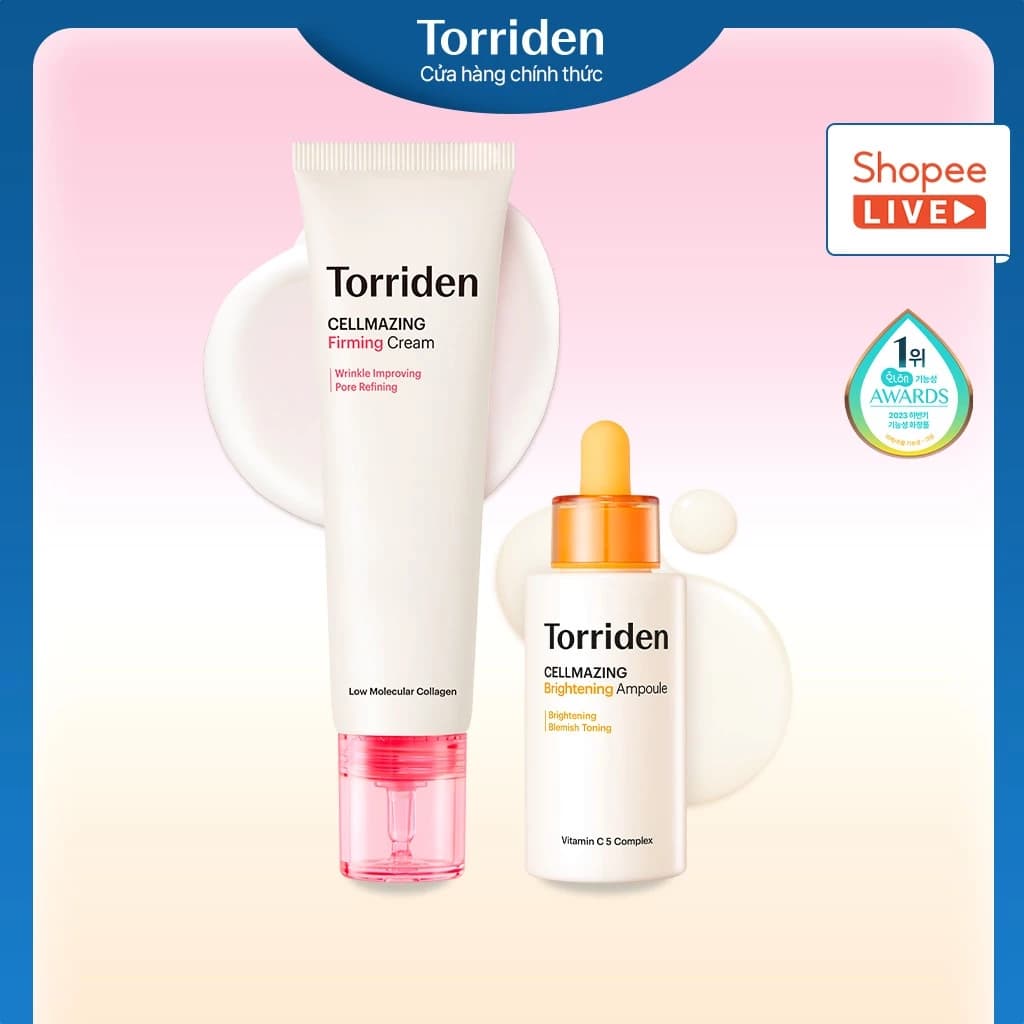[ Torriden Live ] [SET] Kem dưỡng săn chắc da và Tinh chất dưỡng trắng sáng da CELLMAZING, 60ml+30ml