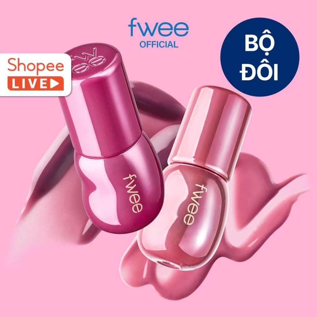 [fwee X VN Live] [SET] Son Bóng 3D Voluming Gloss 2ea (5.3g * 2)
