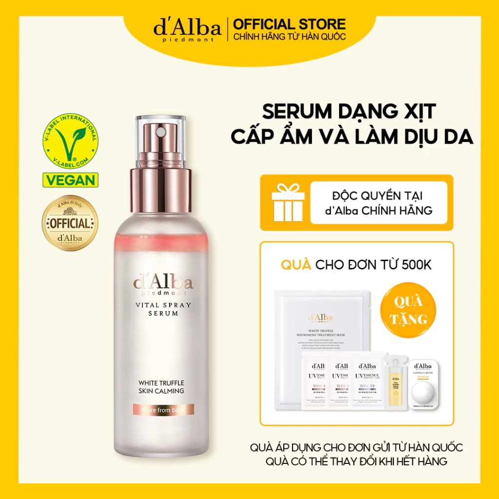 [d'Alba Official] Serum dạng xịt thuần chay cấp ẩm và làm dịu da Vital Spray Serum 100ml