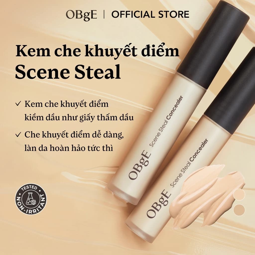 [OBgE Chính Hãng] Kem Che Khuyết Điểm OBgE Scene Stealer 5g Che Phủ Mỏng Mịn Tự Nhiên Kiểm Soát Dầu Dịu Nhẹ Cho Da