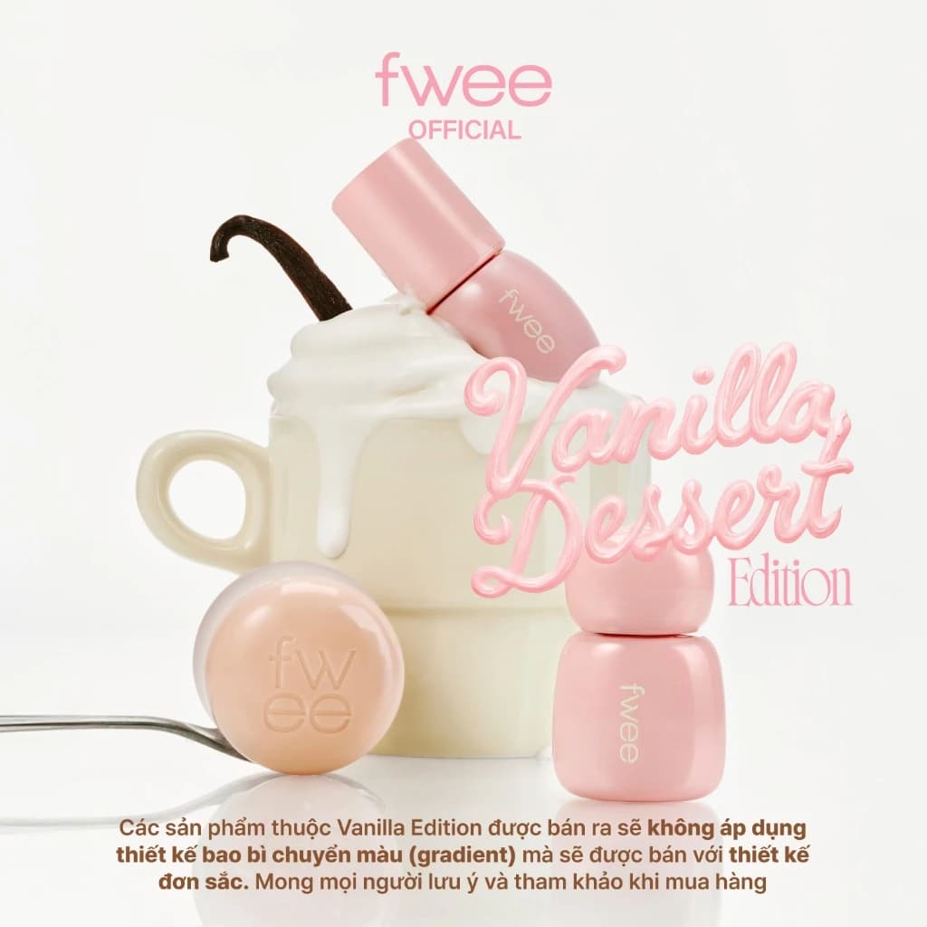 [fwee X Lucie Live] fwee Vanilla Dessert Edition (Rose Obsession/ Voluming Gloss/ Pudding Pot)