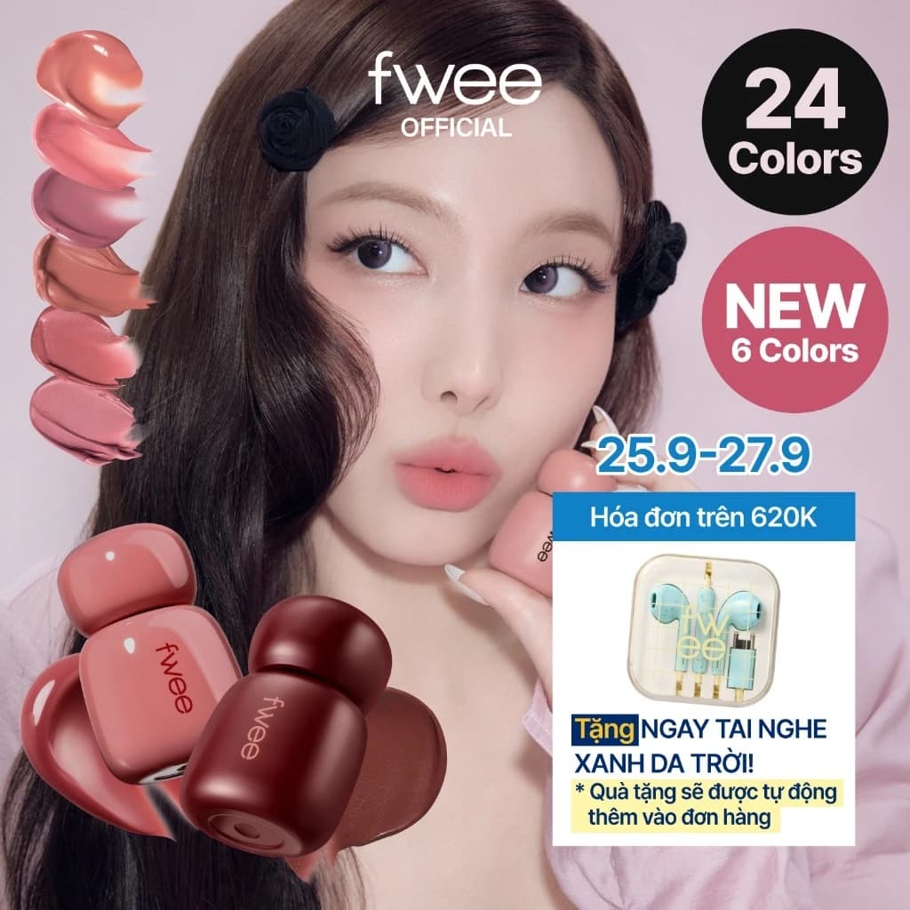 (NEW 6 Colors) fwee Rose Obsession Stay-fit Lip Tint (24 Màu)