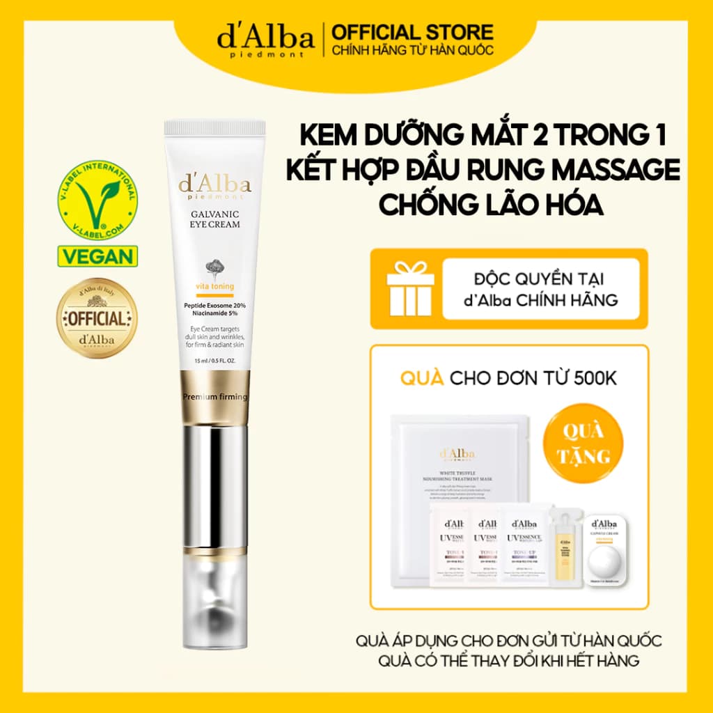 [d'Alba Official] Kem dưỡng mắt chống lão hóa tích hợp đầu rung massage  Vita Toning Galvanic 15ml
