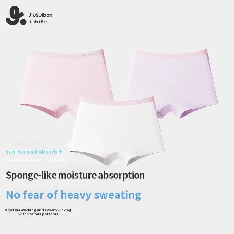 Quần lót boxer bé gái Jiusuiban kháng khuẩn 7A không đường may siêu co giãn mềm mịn 3 màu tùy chọn