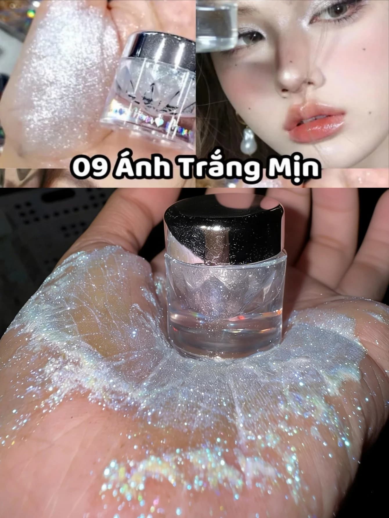 Phấn mắt nhũ lấp lánh, đa dạng màu sắc, trang điểm mắt dự tiệc