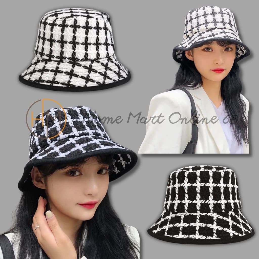 Mũ bucket sọc caro mới 2023 unisex MU978125