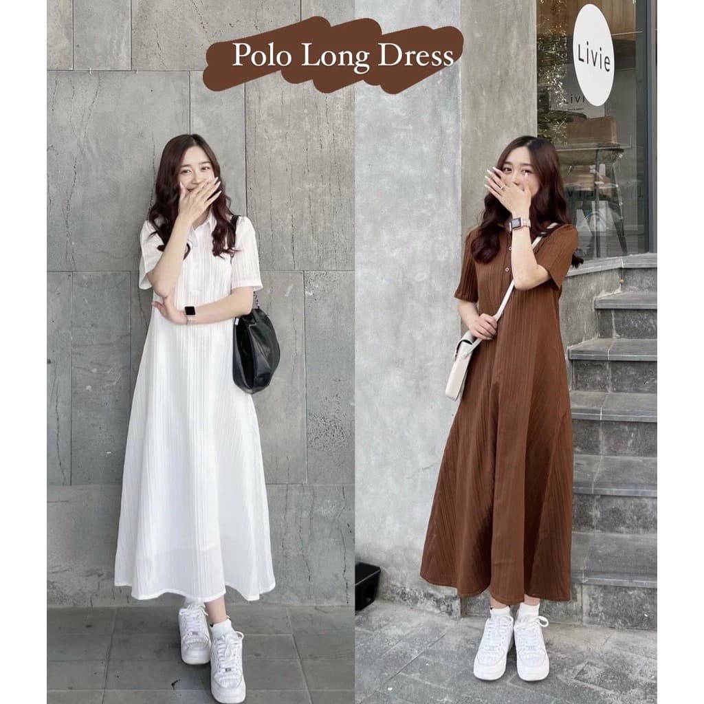 [Ảnh thật/Sẵn] Váy Sơ Mi Gân Đũi Form Rộng Dáng Dài Cộc Tay Kèm Váy 2 Dây Lụa A1234