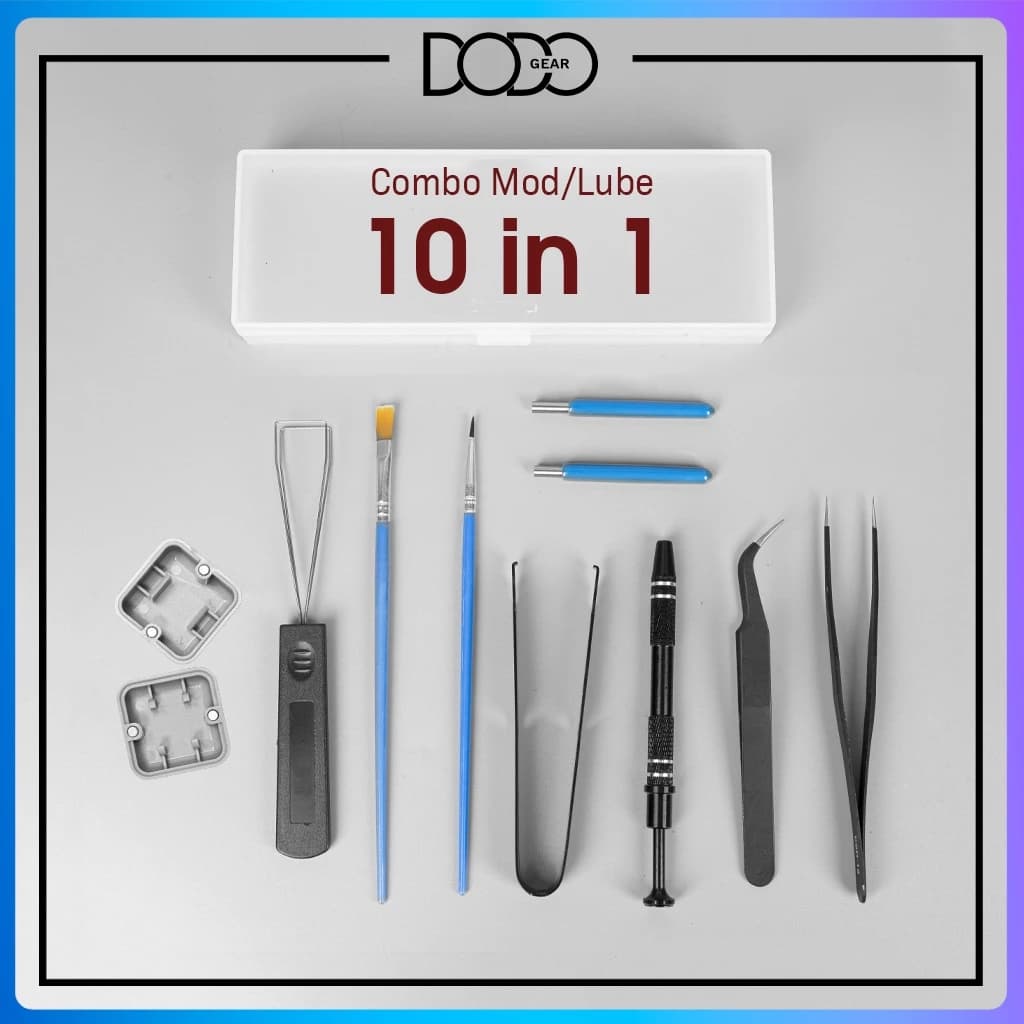 Bộ combo 10 in 1 dụng cụ mod lube bàn phím cơ bản mở switch stem picker switch puller key puller switch opener DoDo Gear