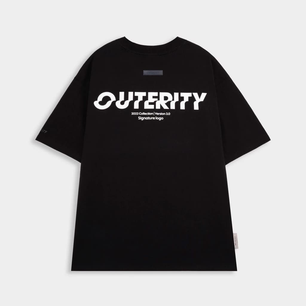 Áo thun Local Brand Outerity Signature , áo phông unisex from rộng tay lỡ nam nữ mặc cực chất