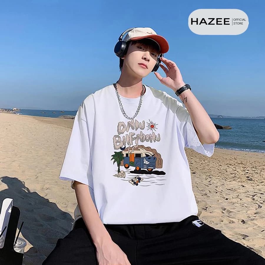 Áo Thun tay lỡ DLOFBOW Brand HAZEE Unisex 100% Cotton