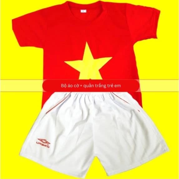 ( FREESHIP EXTRA) Combo áo cờ đỏ sao vàng và quần đùi trắng cho bé loại đẹp