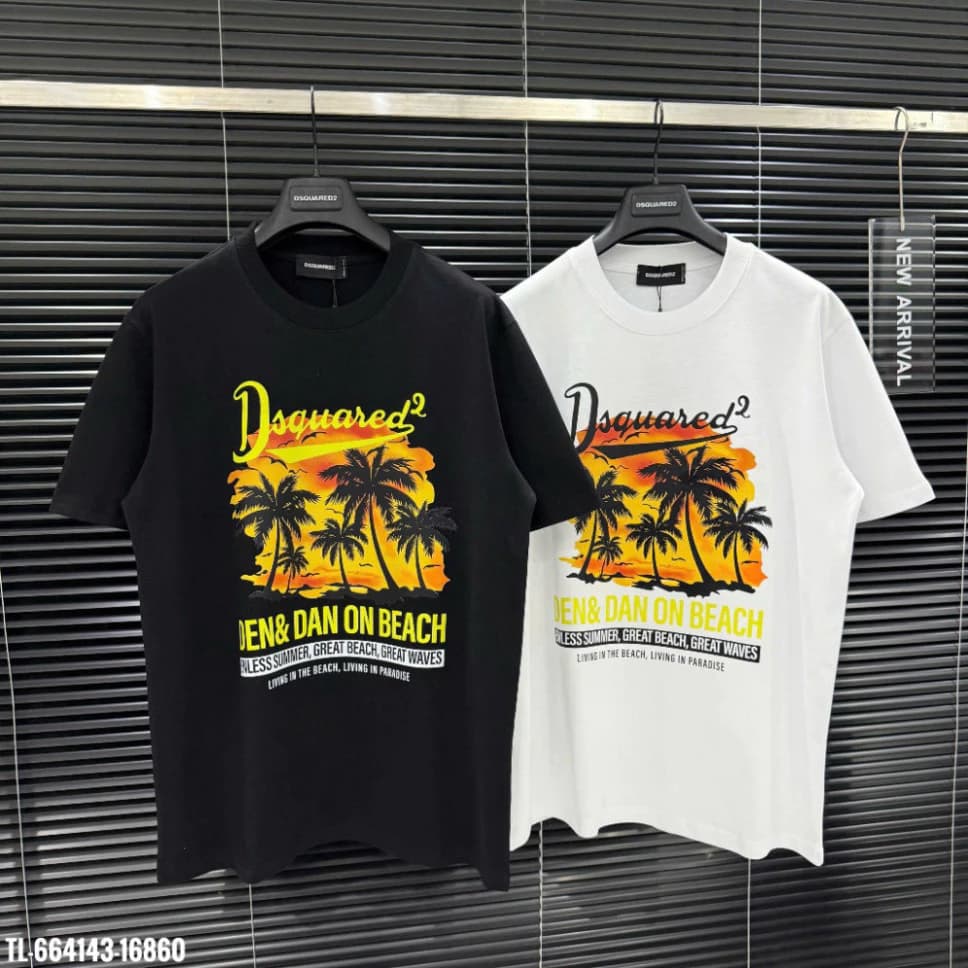 🔥Hot🔥Áo thun DSQUARED2 Den&Dan on Beach thiết kế phù hợp cho cả Nam và nữ Hàng Quảng Châu