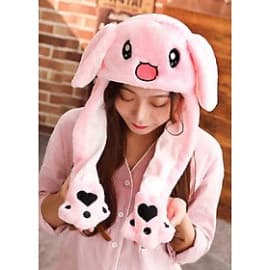 Mũ len tai thỏ giật🍒FREESHIP🍒Mũ len hình thú giật Black ping dễ thương